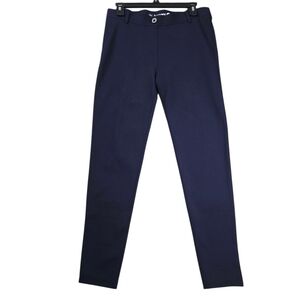 Betabrand Medium Classic Dress Yoga Navy Blue Pull-On‎ Pants Faux Pockets